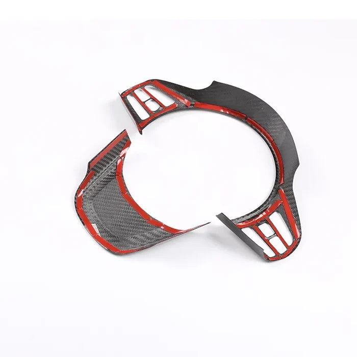 Carbon Fiber Interior Steering Wheel Trim Panel Covers - Toyota GR Supra A90