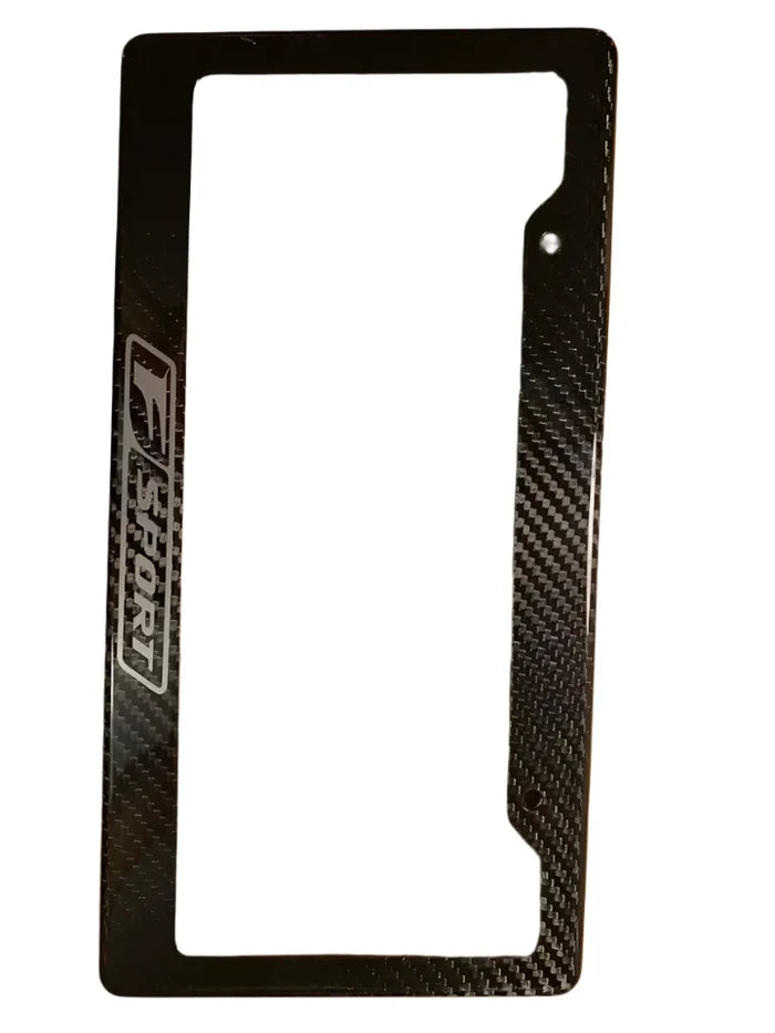 Carbon Fiber License Plate Frame " F Sport " Logo - Lexus
