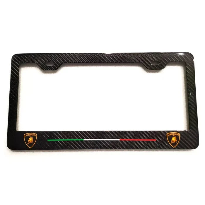 Carbon Fiber License Plate Frame w/  Italy Stripe - Lamborghini