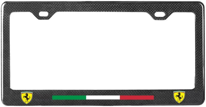 Carbon Fiber License Plate Frame w/stripe  - Ferrari