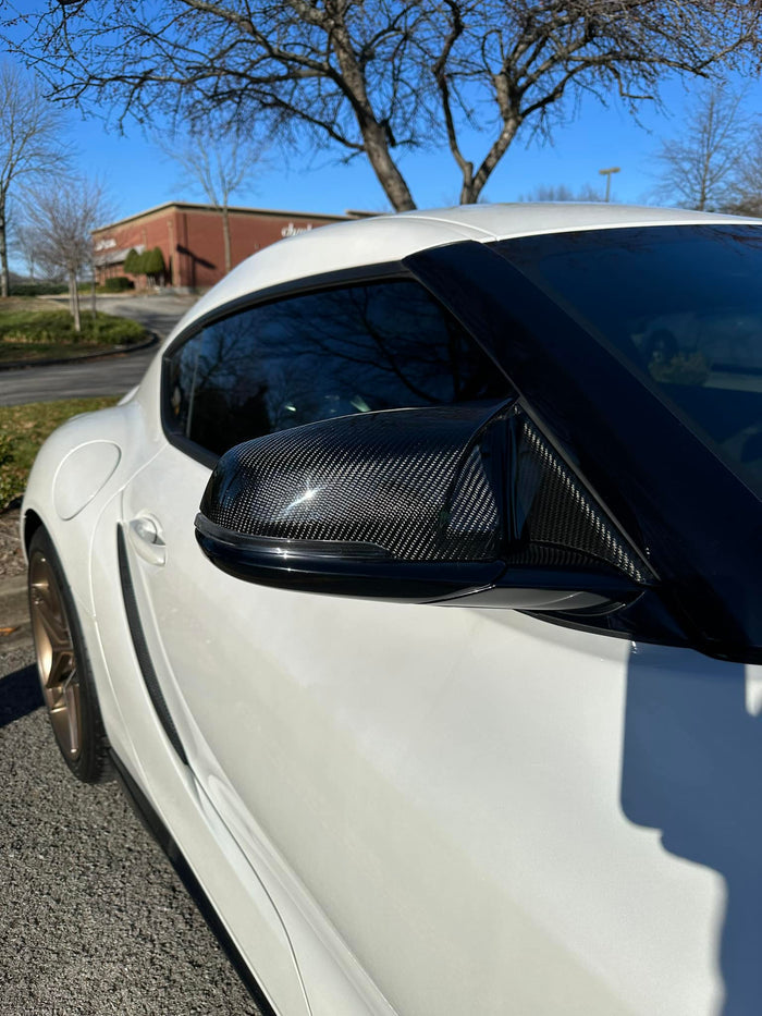 Carbon Fiber M-Style Mirror Cap Set for A90/A91