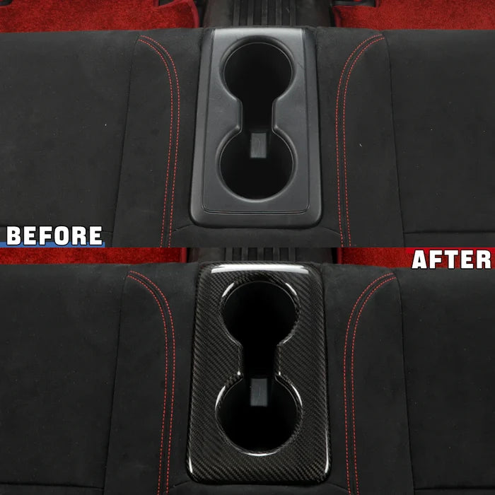Carbon Fiber Rear Cup Holder Cover - Honda Civic Type R FL5