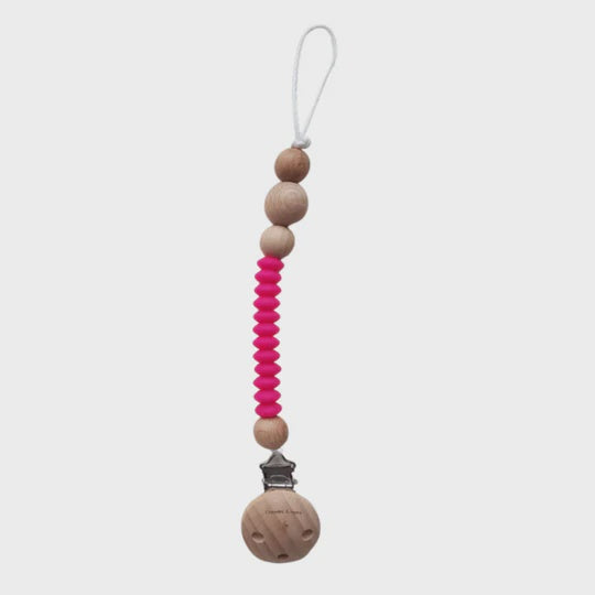 Chewies & more | Clip siliconen beads - Hot pink