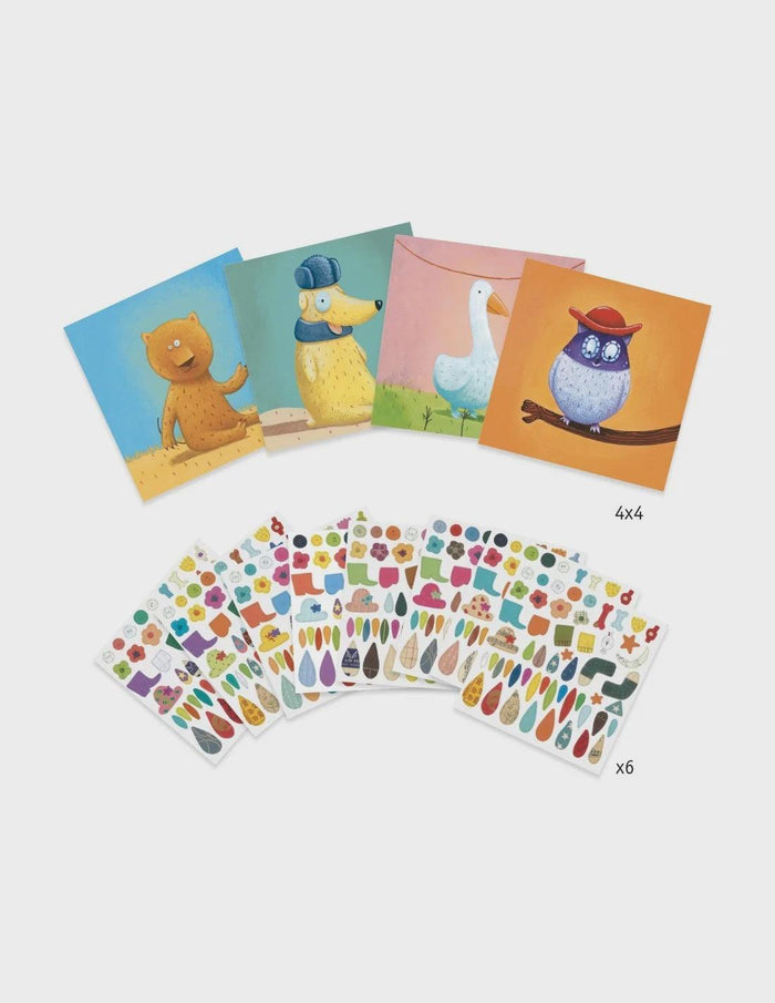 Djeco | Creeeren met stickers | Dieren
