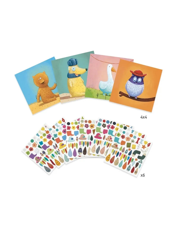Djeco | Creeeren met stickers | Dieren