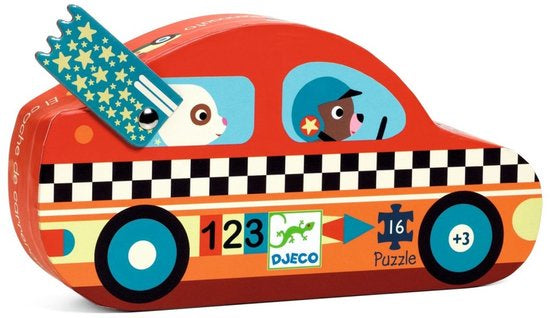 Djeco | Puzzel De race auto - 16 stuks