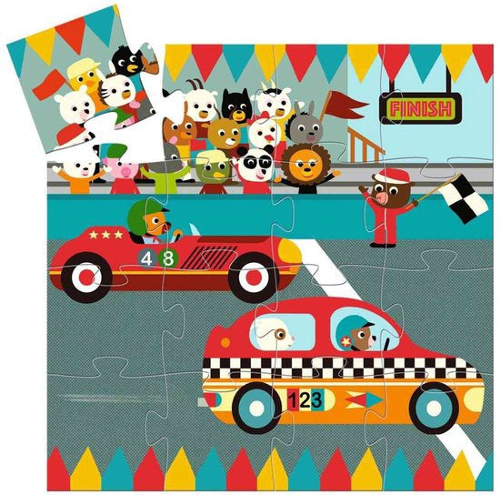 Djeco | Puzzel De race auto - 16 stuks