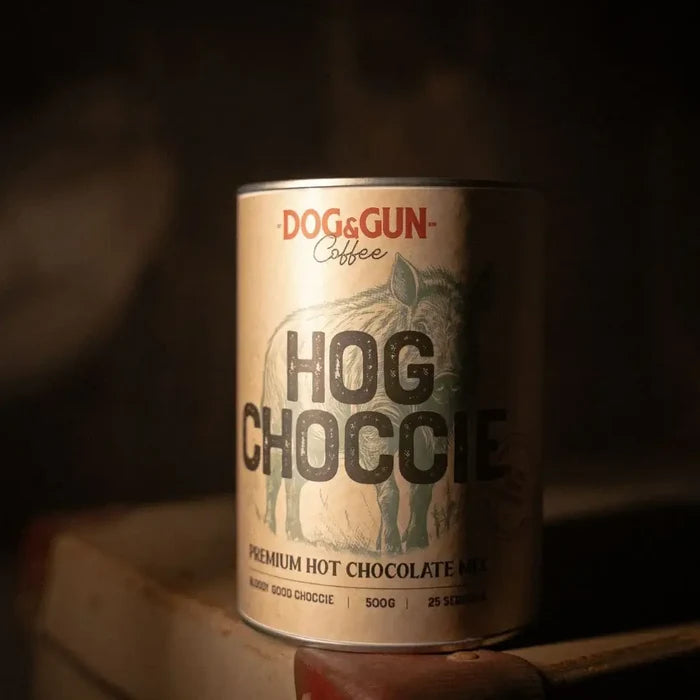 Dog and Gun Hog Choccie Hot Chocolate Mix 500g Tin 3