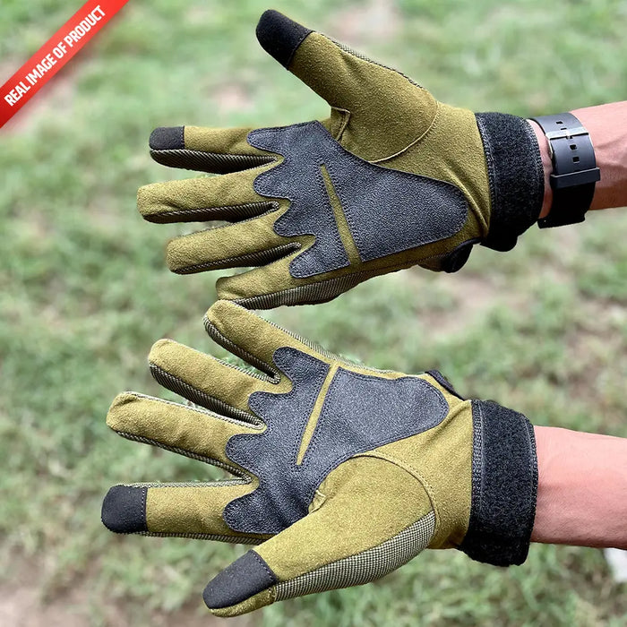 Dominance Biker Gloves Full Finger - Green DOMINANCE