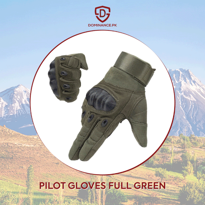 Dominance Biker Gloves Full Finger - Green DOMINANCE