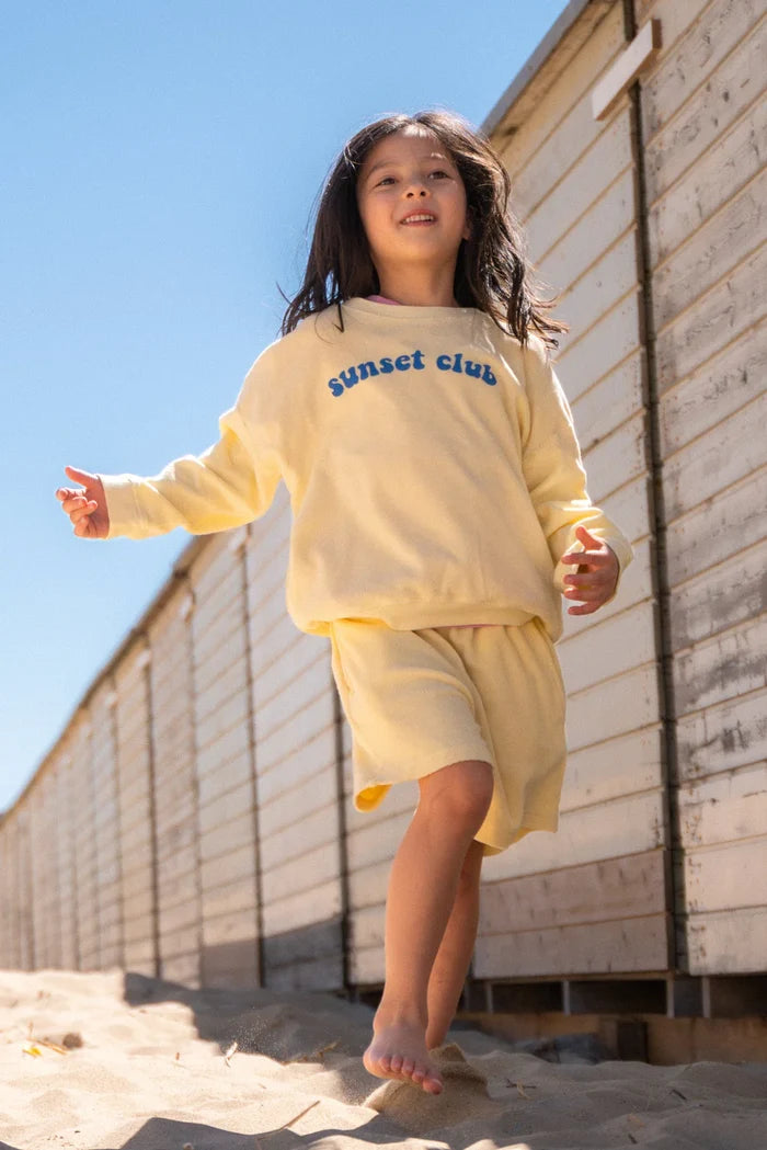 Ella and rapha | Sweater terry sunset club - butter yellow