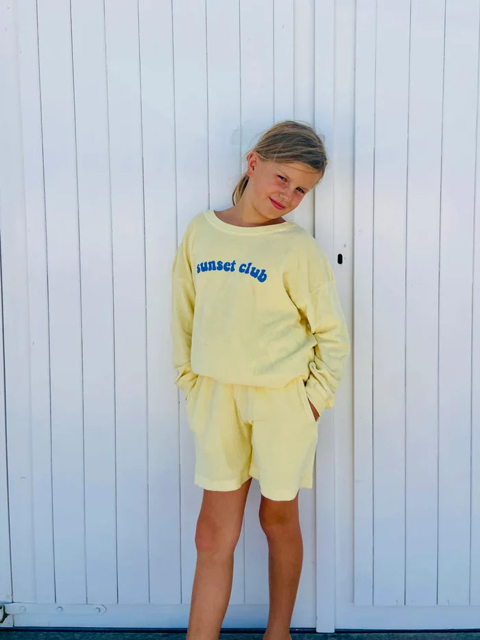 Ella and rapha | Sweater terry sunset club - butter yellow