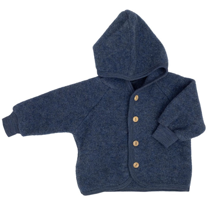 Engel | Hooded jacket - Blue melange