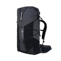 Black backpack with grid pattern on a white background