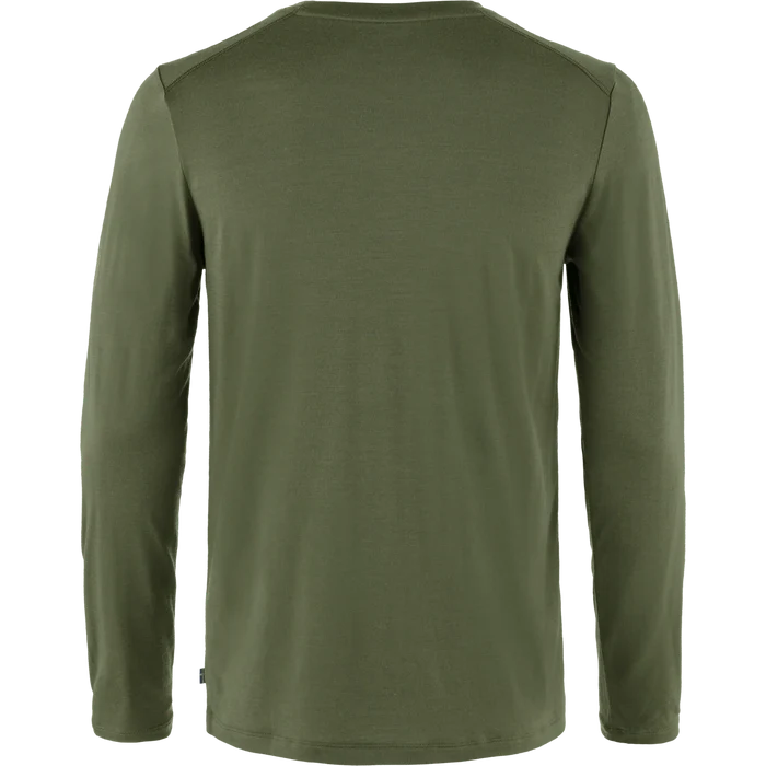 Green long-sleeve shirt on a white background