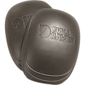 Pair of gray knee pads with Fjällräven logo on a white background