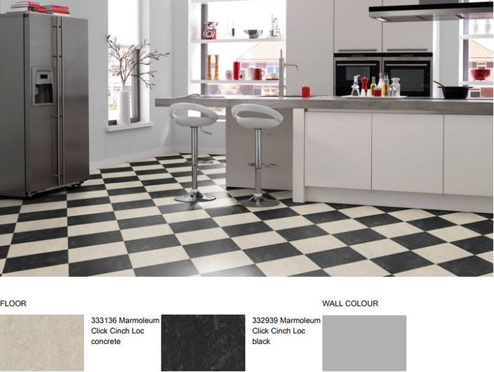 Forbo Marmoleum Click Flooring in Black & White