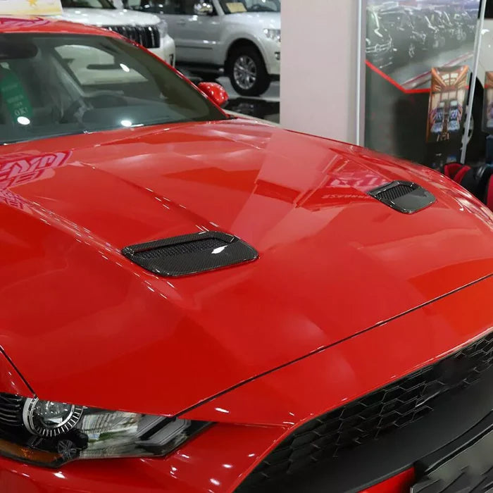 Front Hood Air Vent Carbon Fiber Molding Cover Trim -  Ford Mustang 2018-2021