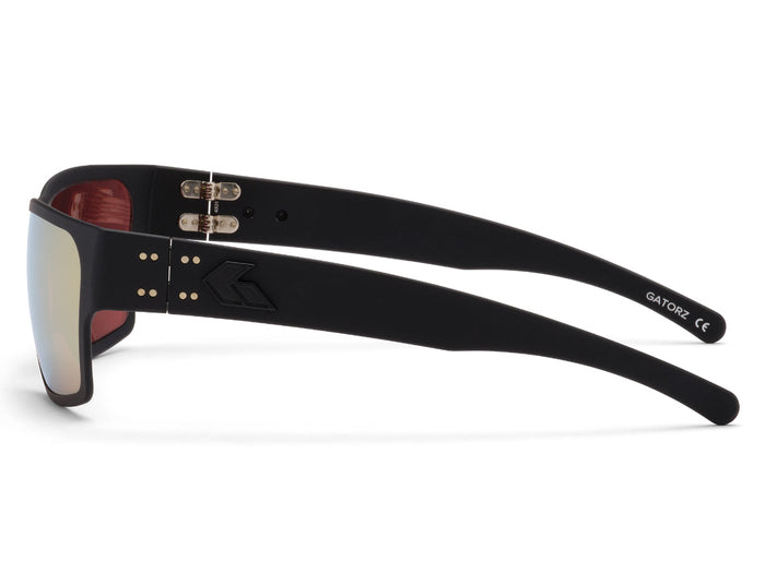 Black glasses on their side with gatorz logo