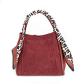 Gianna Suede Burgundy Tote BC Bag with Scarf
