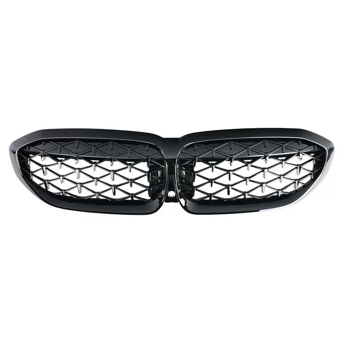 Gloss Black Diamond style Front Grilles - BMW G20 / G28 3 Series