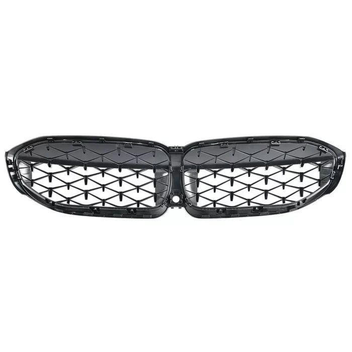 Gloss Black Diamond style Front Grilles - BMW G20 / G28 3 Series