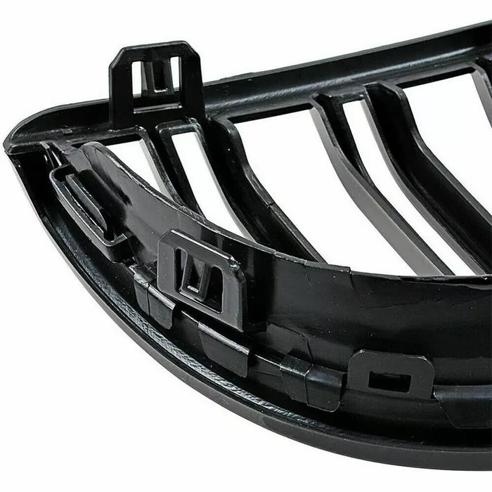 Gloss Black Dual Slat Front Kidney Grille - BMW E90 E91 3 Series Pre Lci