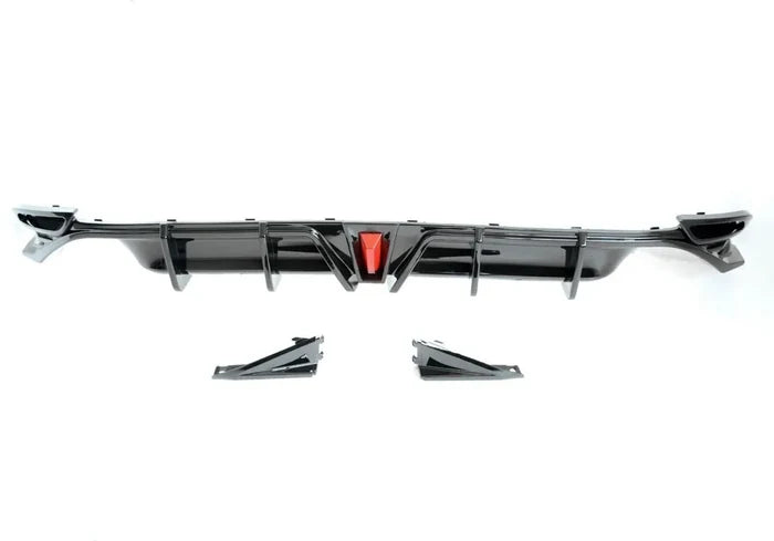 Gloss Black Rear Bumper GR Style Diffuser W/ Led Light - Toyota Camry SE/XSE