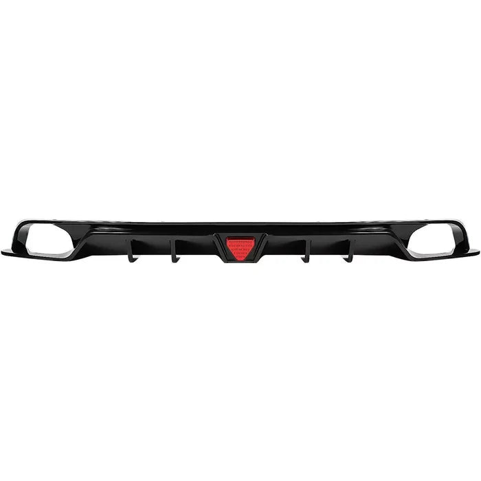 GLOSS BLACK REAR DIFFUSER W/ LED LIGHT - HONDA CIVIC 2022-2024