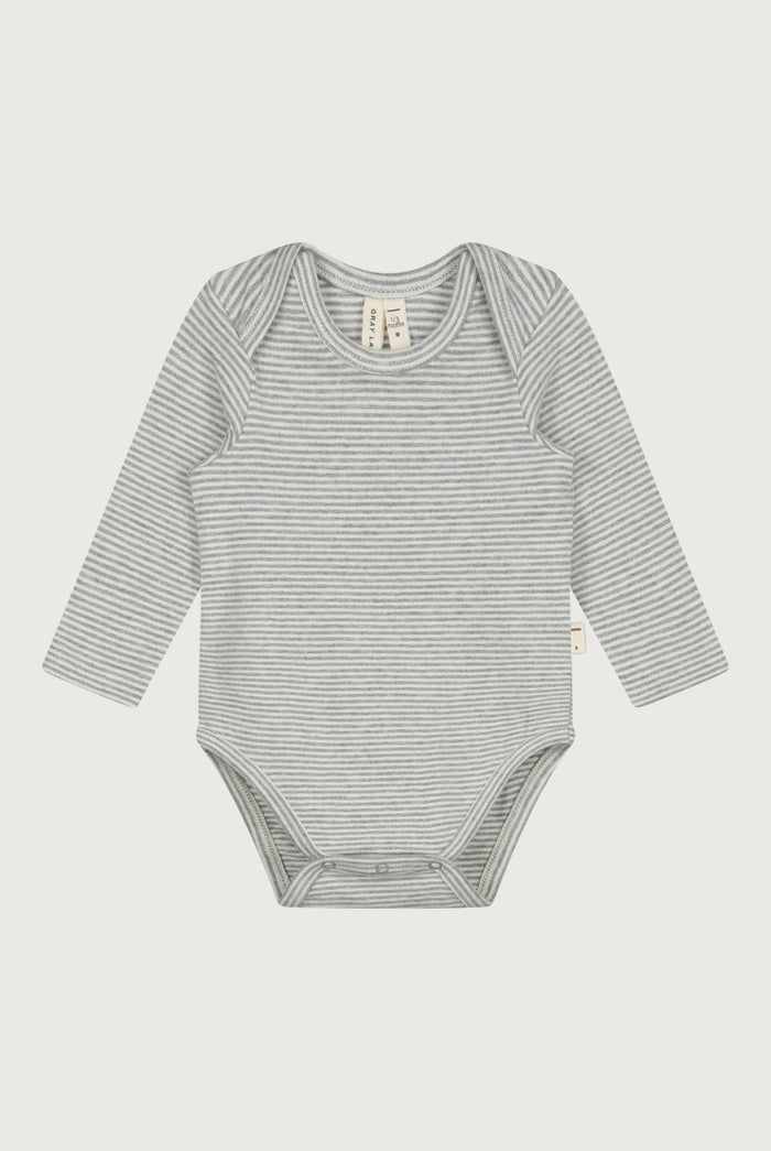 Gray Label | Baby L/S Onesie GOTS | gray melange - cream