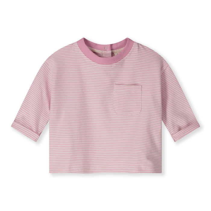 Gray Label | Baby L/S Pocket tee GOTS | bubblegum - cream