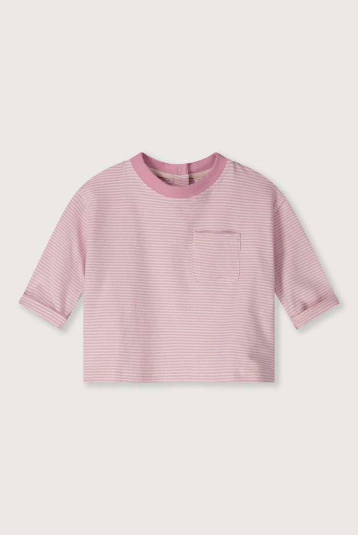 Gray Label | Baby L/S Pocket tee GOTS | bubblegum - cream