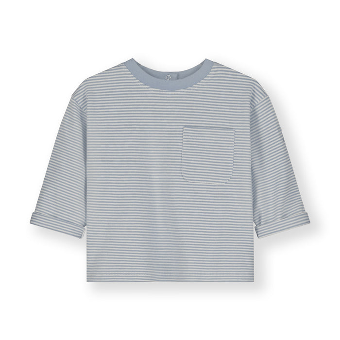 Gray Label | Baby L/S Pocket tee GOTS | stone gray - cream
