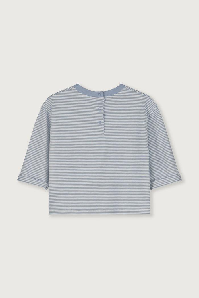 Gray Label | Baby L/S Pocket tee GOTS | stone gray - cream