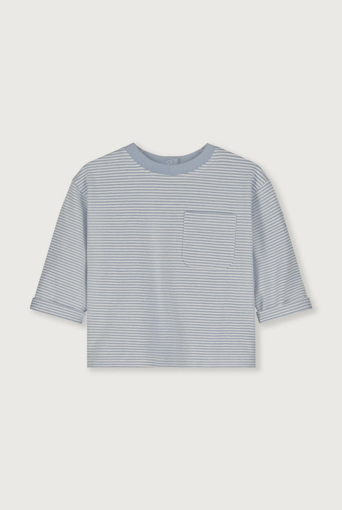Gray Label | Baby L/S Pocket tee GOTS | stone gray - cream