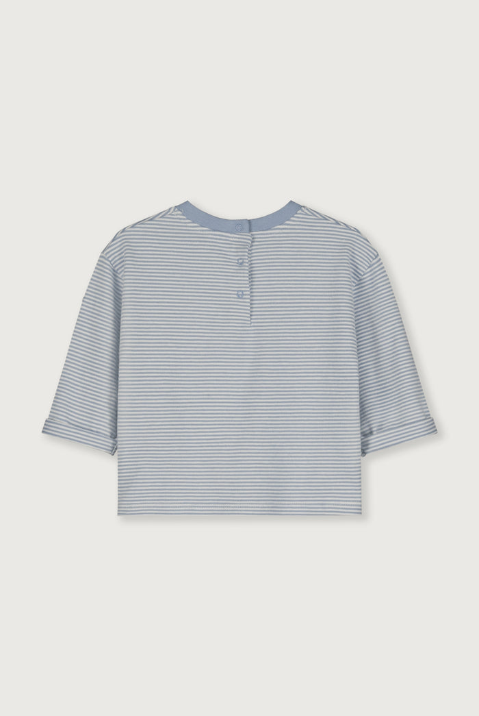 Gray Label | Baby L/S Pocket tee GOTS | stone gray - cream