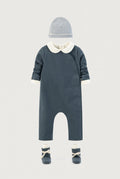 Gray Label | Baby suit with snaps GOTS Blue Gray