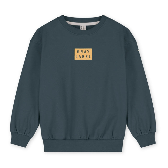 Gray Label | Logo dropped shoulder sweater GOTS - Blue gray bright cookie