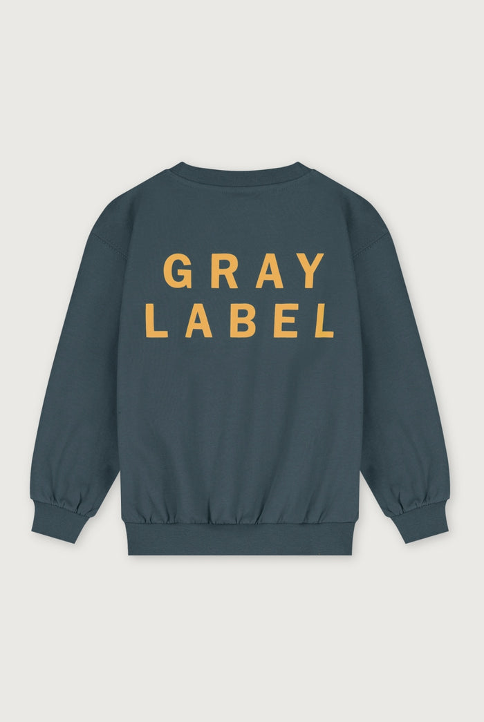 Gray Label | Logo dropped shoulder sweater GOTS - Blue gray bright cookie