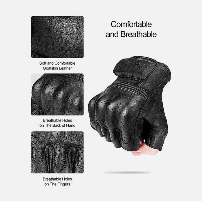 Half Finger Leather Gloves DOMINANCE