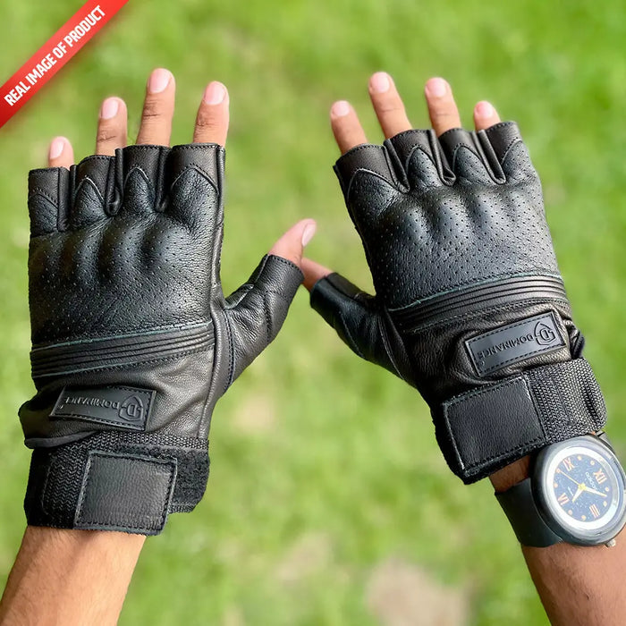 Half Finger Leather Gloves DOMINANCE