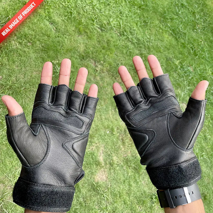 Half Finger Leather Gloves DOMINANCE