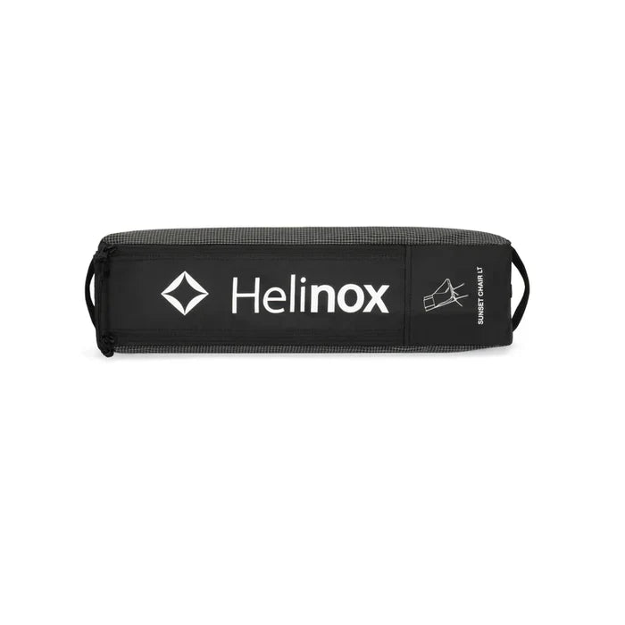 Black Helinox product packaging on a white background