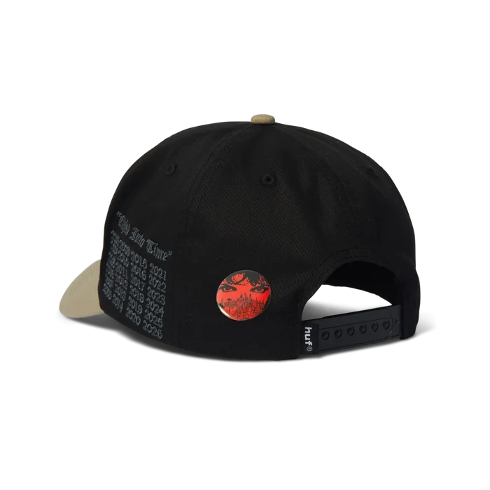 HUF Olympia Black 6 Panel Hat
