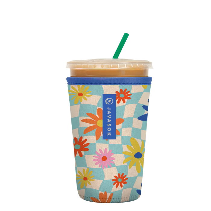 Sok-It JavaSok - Floral Checkerboard Medium-22-28oz 8.78 JavaSok-SS Floral