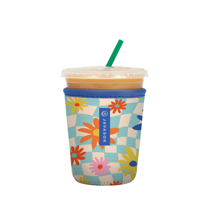 Sok-It JavaSok - Floral Checkerboard Small-16-20oz 7.68 JavaSok-SS Floral