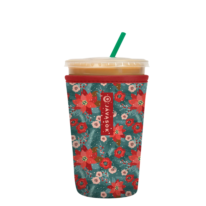 Sok-It JavaSok - Pastel Poinsettias Medium-22-28oz 7.99 JavaSok-Winter Holiday