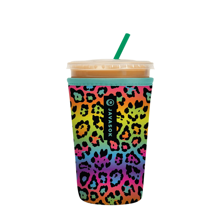 Sok-It JavaSok - Rainbow Leopard Medium-22-28oz 15.99 JavaSok-Animal Prints
