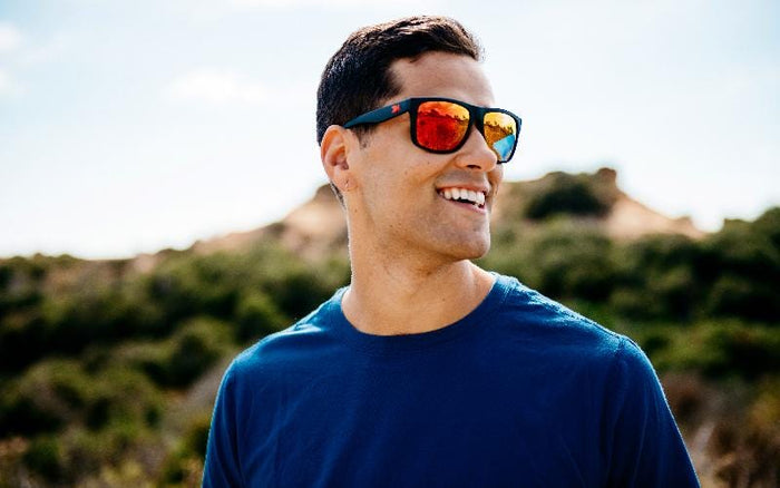 Knockaround Sunglasses Torrey Pines - Matte Black / Red Sunset 5