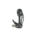 Black metal tool with a rope on a white background